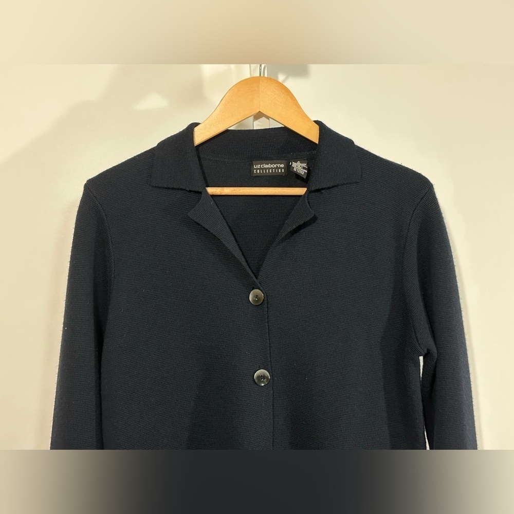 90’s Hong Kong merino Liz Claiborne Collection Cardigan Blazer (Women’s S) - Picture 3 of 5